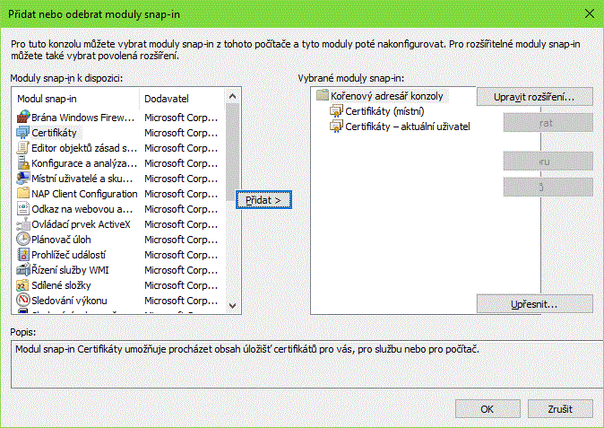 Snap-in moduly